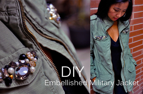 DIY Embellished Military Jacket