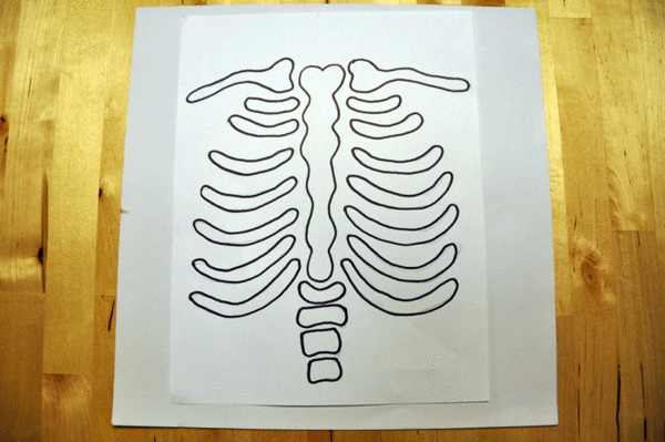 DIY Halloween Skeleton Baby Maternity Shirt - Skeleton Template