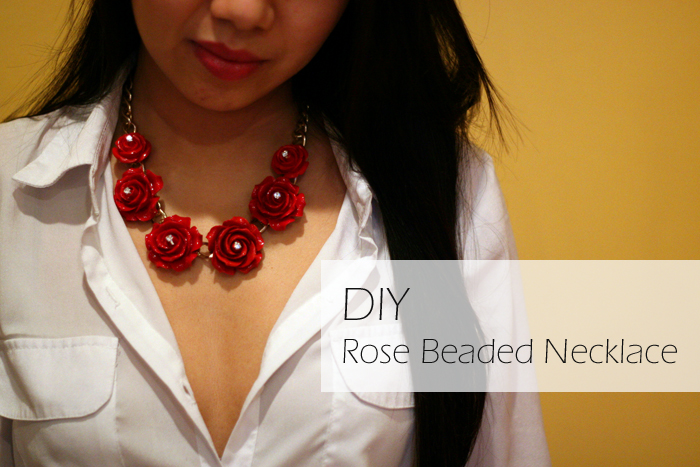 DIY Rose Beaded Necklace