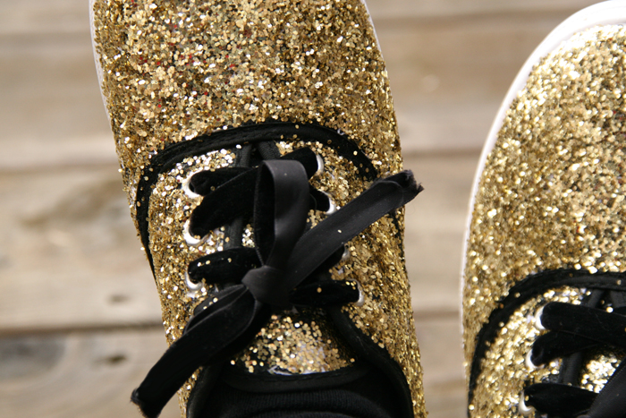 DIY Glitter Gold Sneakers