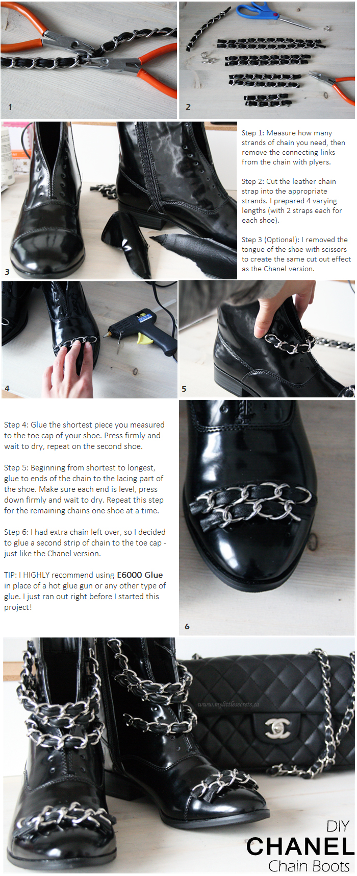 DIY Chanel Chain Boots - Tutorial Step by Step