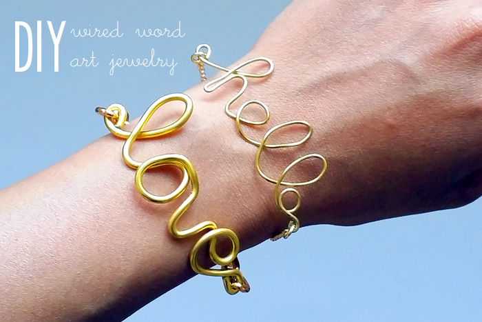 DIY Wire Word Art Bracelet Jewelry DIY Blog